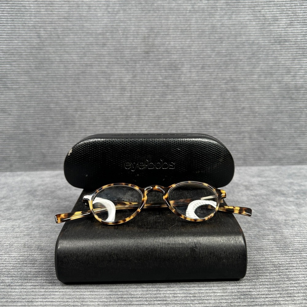 Eyebobs Tortoise Shell Round Reading Glasses Y2k with Case Brown Black Eyewear
